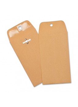 Business Source Heavy Duty Clasp Envelopes, #10, 3.38" x 6", Clasp, Kraft, Box of 100